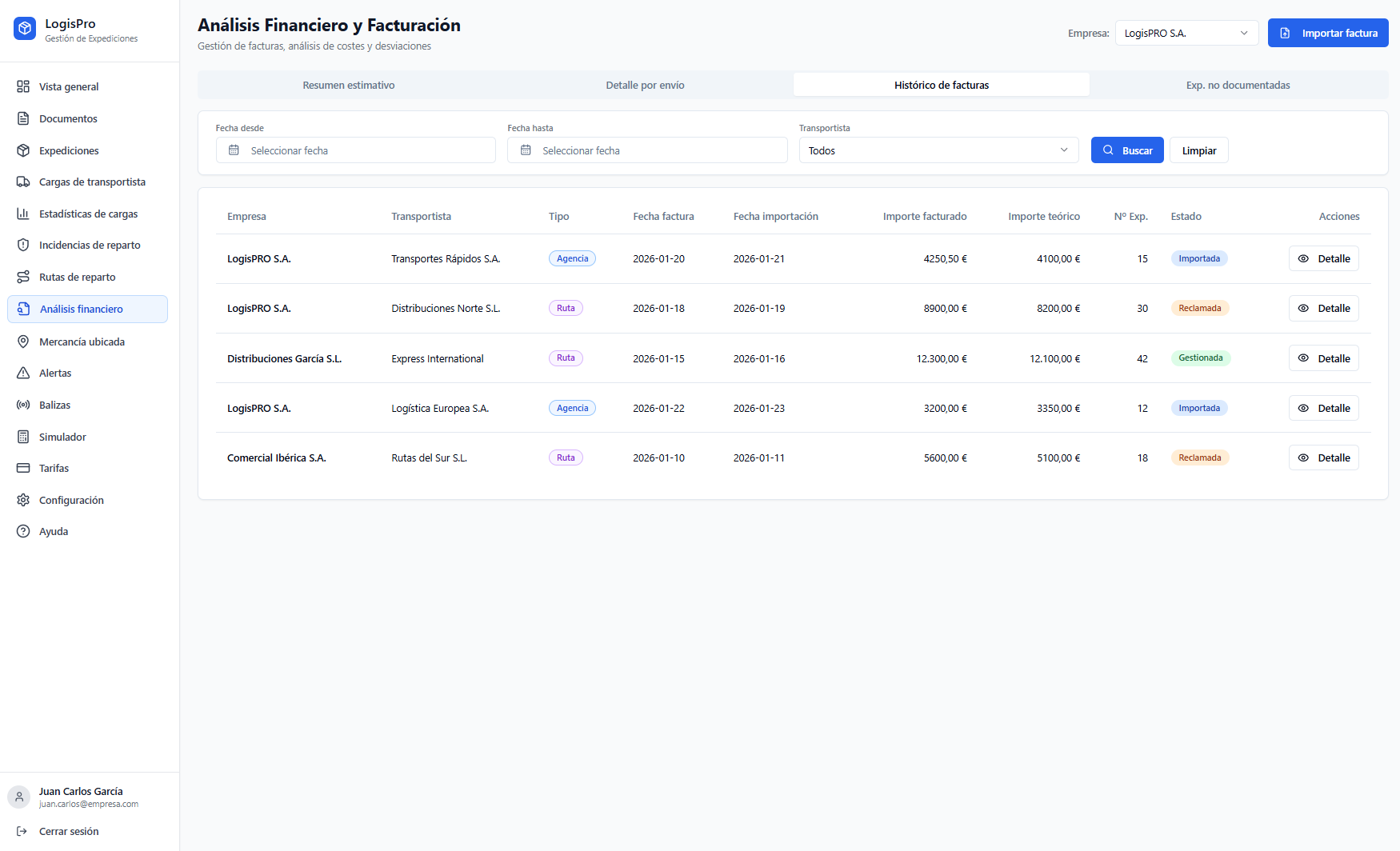 Prefactura automática LogisPro